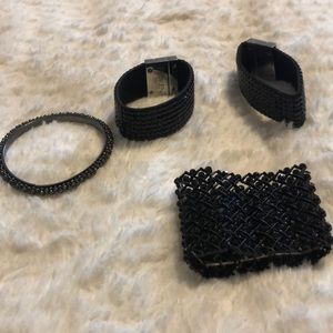 Lot of 4 Black Bracelets